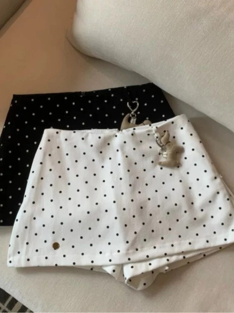 Skirt White High Waist Polka Dot For Women Summer New Sweet Girly Bodycon Style Flattering Versatile Slimming Short Dress