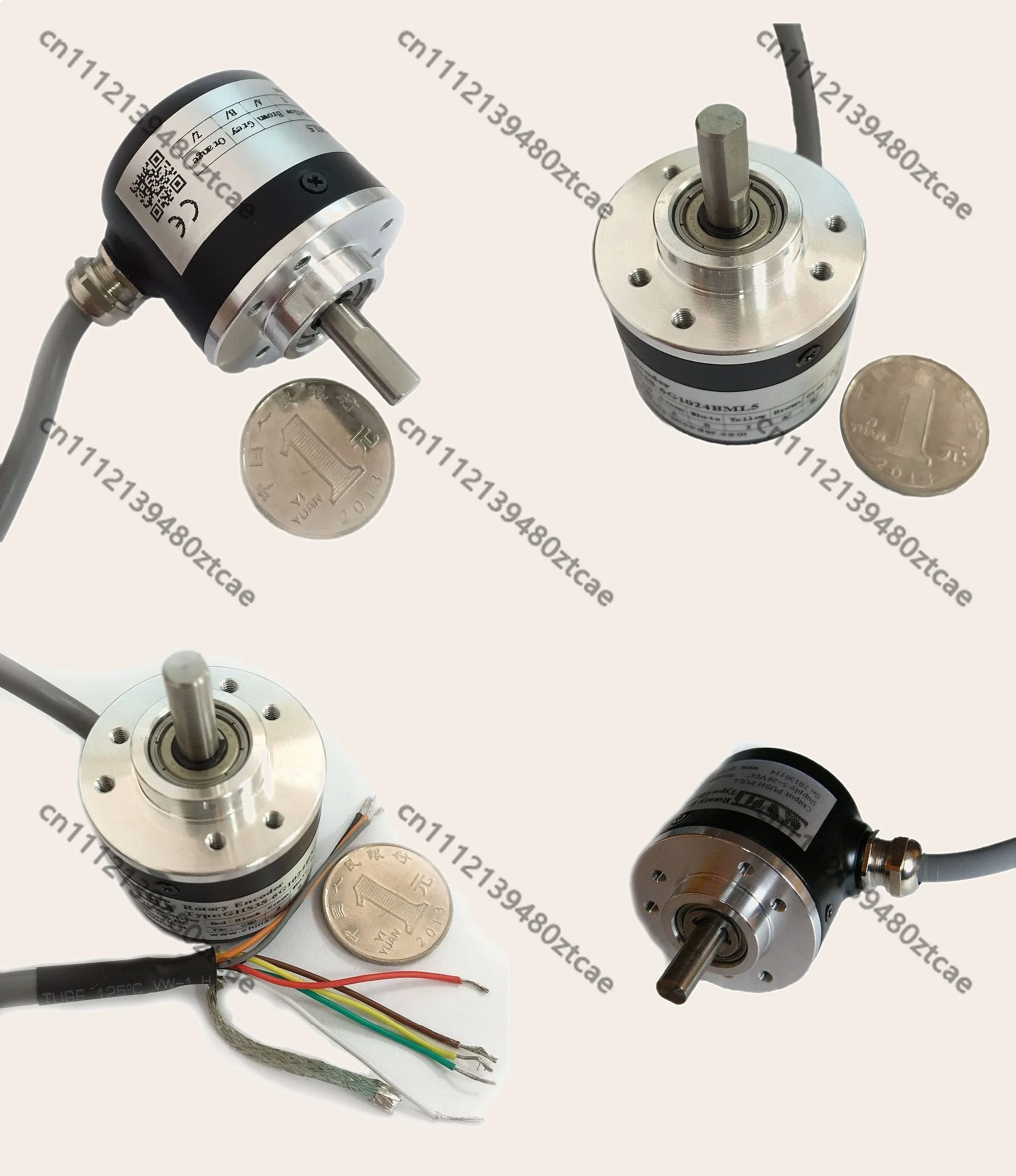 38mm Outer Diameter Solid Shaft Encoder 360 500 1024PPR NPN Open Collector Motor Speed Sensor Optical Incremental