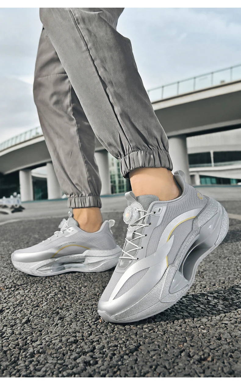  Modische Herren-Laufschuhe, leichte Damen-Sneaker mit drehbarer Schnalle und Dämpfung, rutschfeste Sportschuhe für Training, Joggen und andere Sportarten. – Detail 27