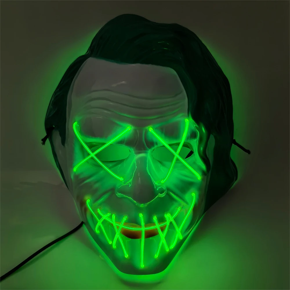 

Wholesale Light Up Clown Joker Mask Horror Festival Carnival Halloween Costume