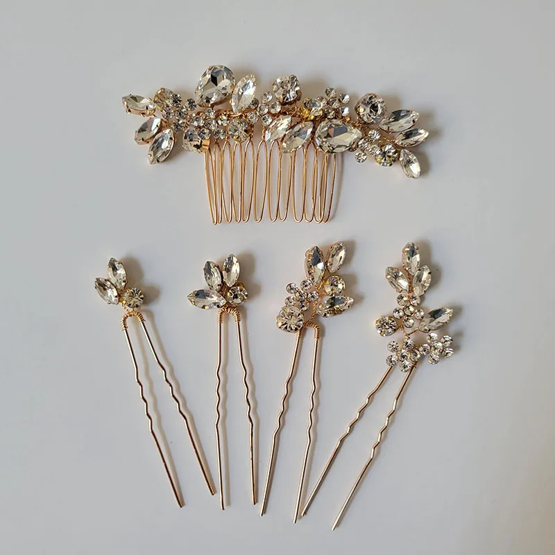 SLBRIDAL Handmade austriackie kryształki górskie zestaw biżuterii ślubnej ślub opaska Tiara bransoletka kolczyk klip zestaw kobiety biżuteria