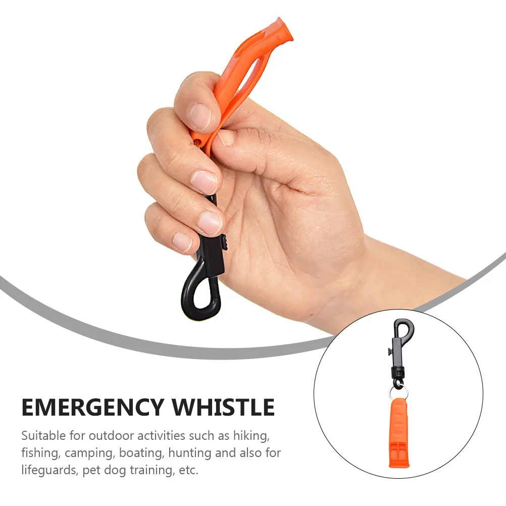 10 Stück Outdoor-Überlebenspfeife aus Kunststoff für Notfall, Camping, Wandern, Sicherheitssignalpfeifen mit Schlüsselring, Überlebenspfeife
