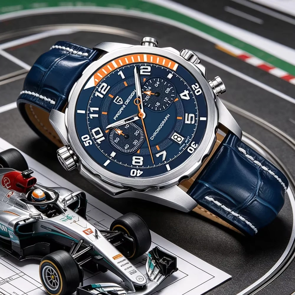 PAGANI DESIGN Japan VK64 Movement Men's Watch Top Brand Quartz Watch Multi Functional Chronograph Sports Waterproof Watches Gift