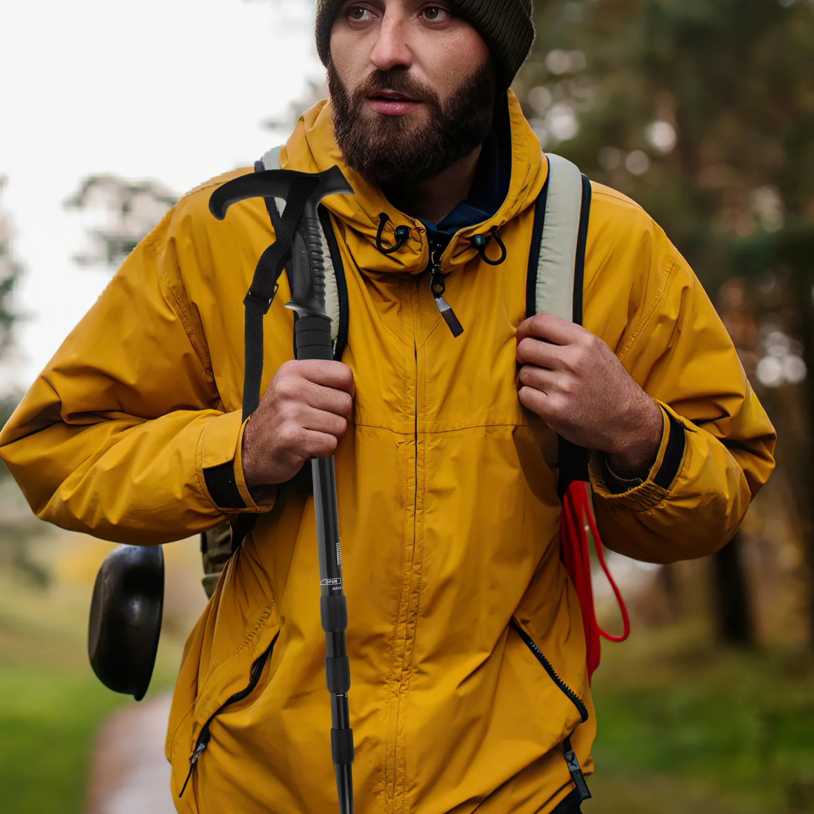 

Adjustable Collapsible Walking Pole for Seniors Lightweight Shock Absorption Hiking Stick Retractable Canes for Women Elderly