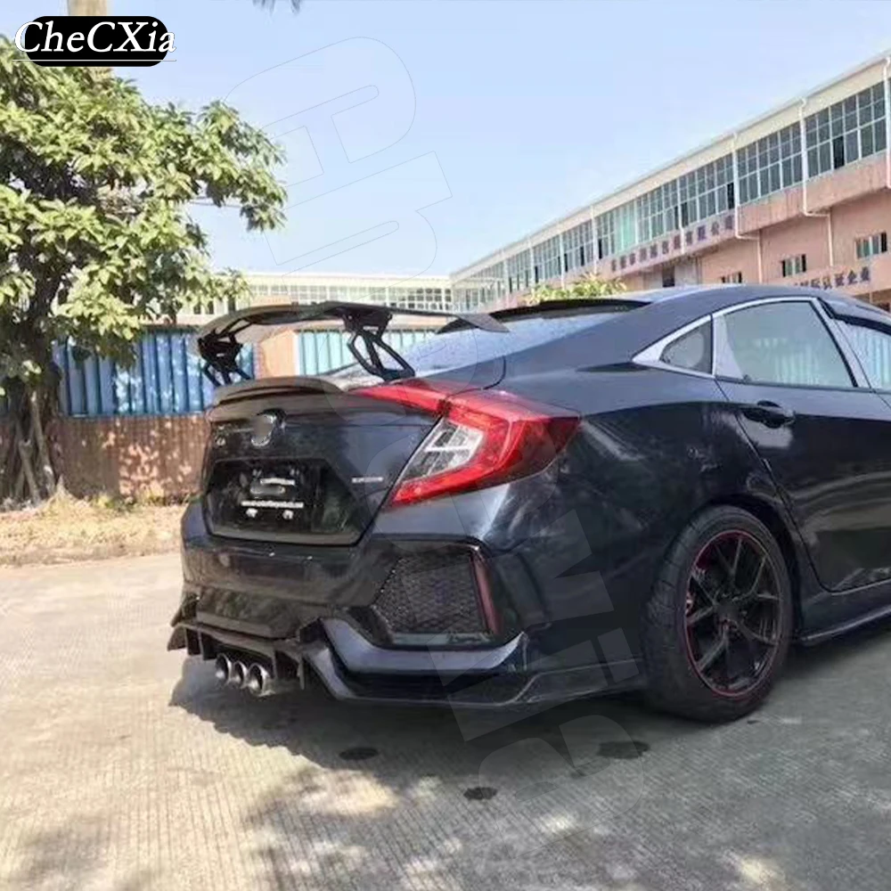 Suitable For Honda 10th Generation Civic 2016-2021 High-Quality Carbon Fiber Rear Spoiler Trunk Lid V-Shaped Spoiler