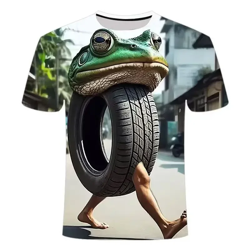 

Лето для отдыха Shanhaijing, новая футболка с короткими рукавами и абстрактной деревянной палочкой с принтом «Акула», футболка с круглым вырезом, быстросохнущая мото