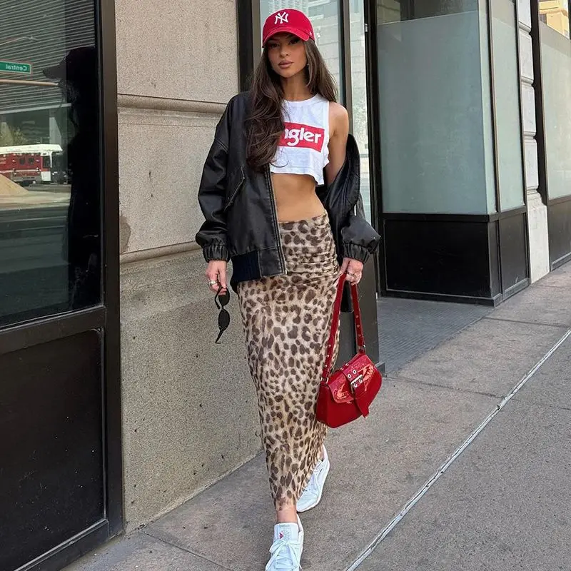 

Animal Print Mesh High Waist Skirt Women Summer Y2K Indie Sleaze Mini Skirt Streetwear Clubwear Fashion