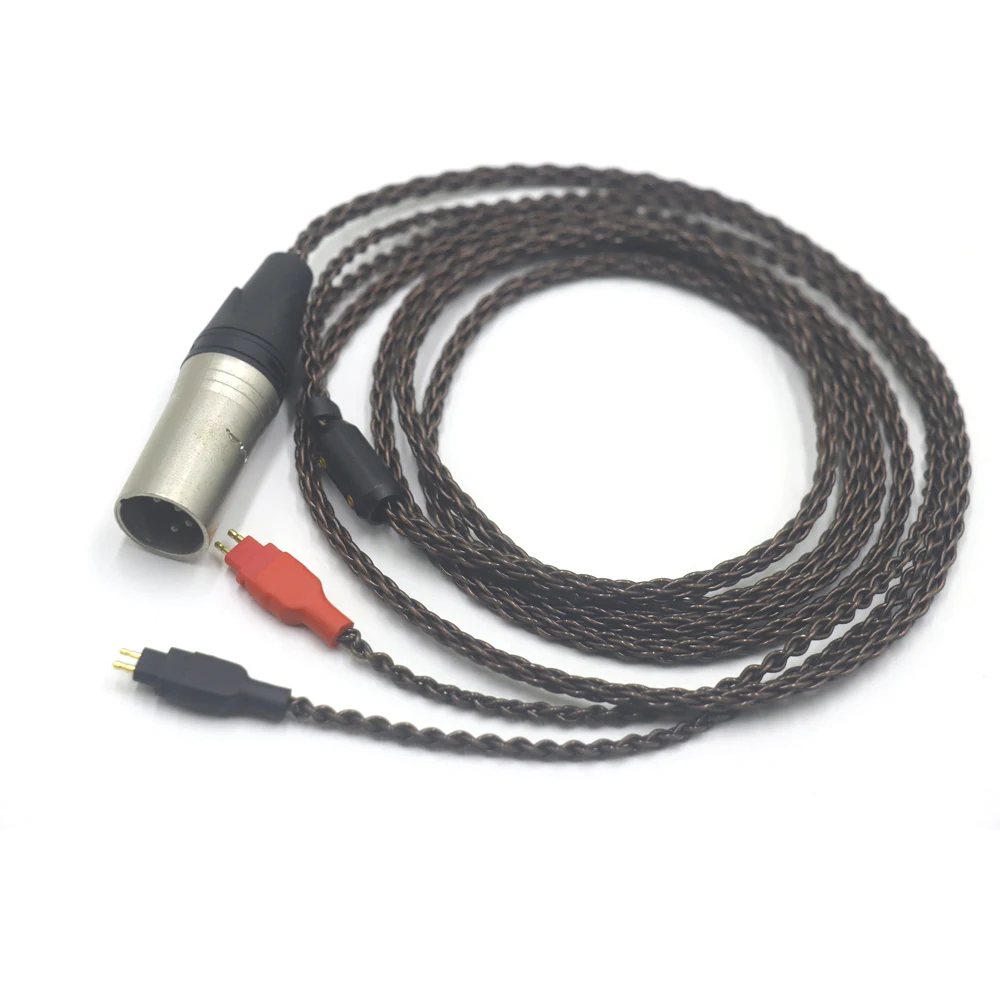 Retro Bronze 8-Strand Braided Pure Copper Upgrade Cable, HiFi Soundstage Enhancement Cord for Sennheiser HD600 HD650 HD580 HD25