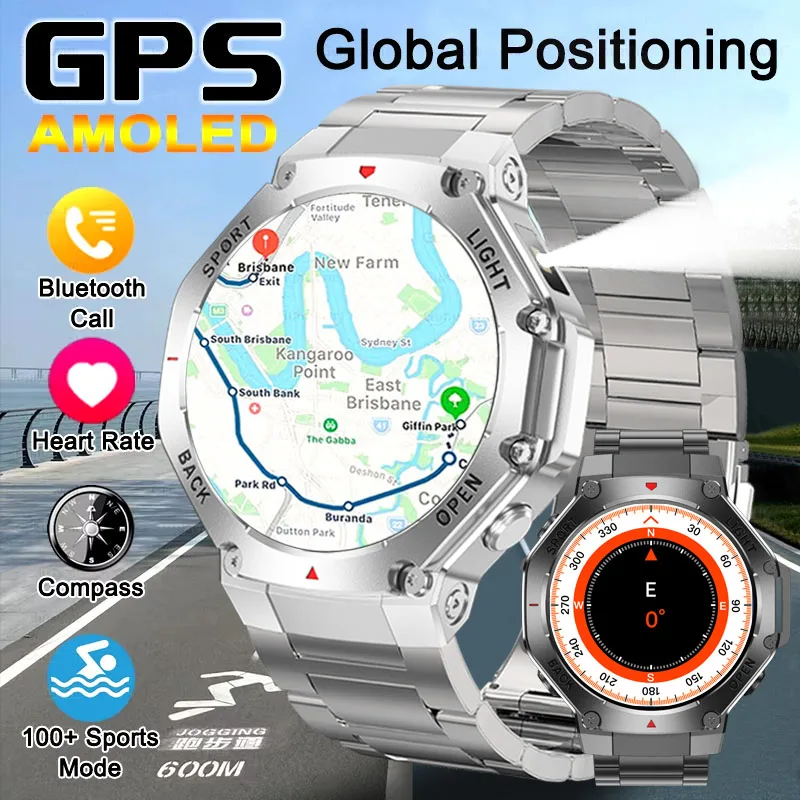 Новые GPS уличные профессиональные спортивные умные часы для мужчин и женщин с пульсометром BT Call 3ATM водонепроницаемые умные часы для плавания и фитнеса 2025
