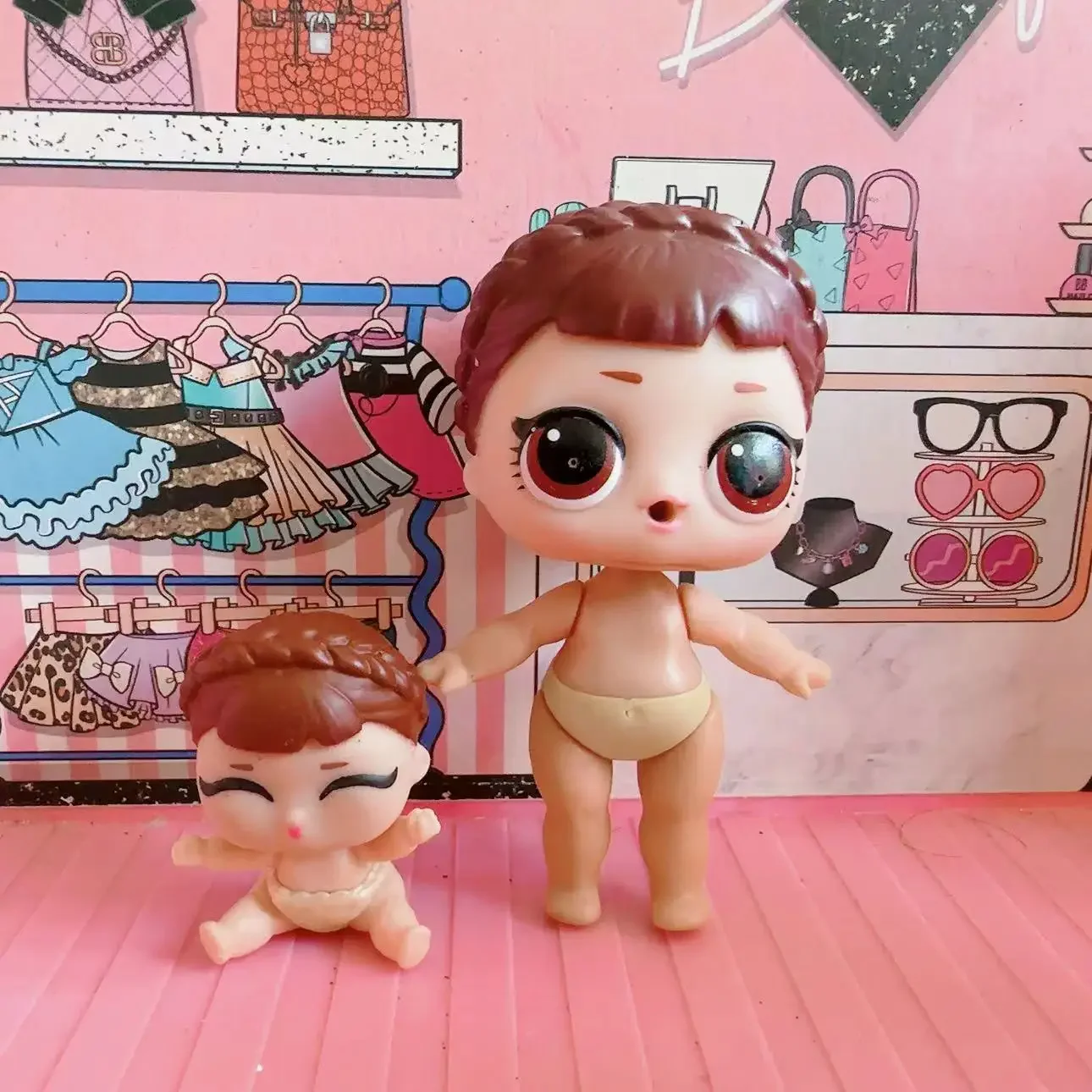 LOL dolls sisters set, dos muñecas humanoides grandes y pequeñas, juguetes de colección DIY para niñas, regalo de cumpleaños para niños