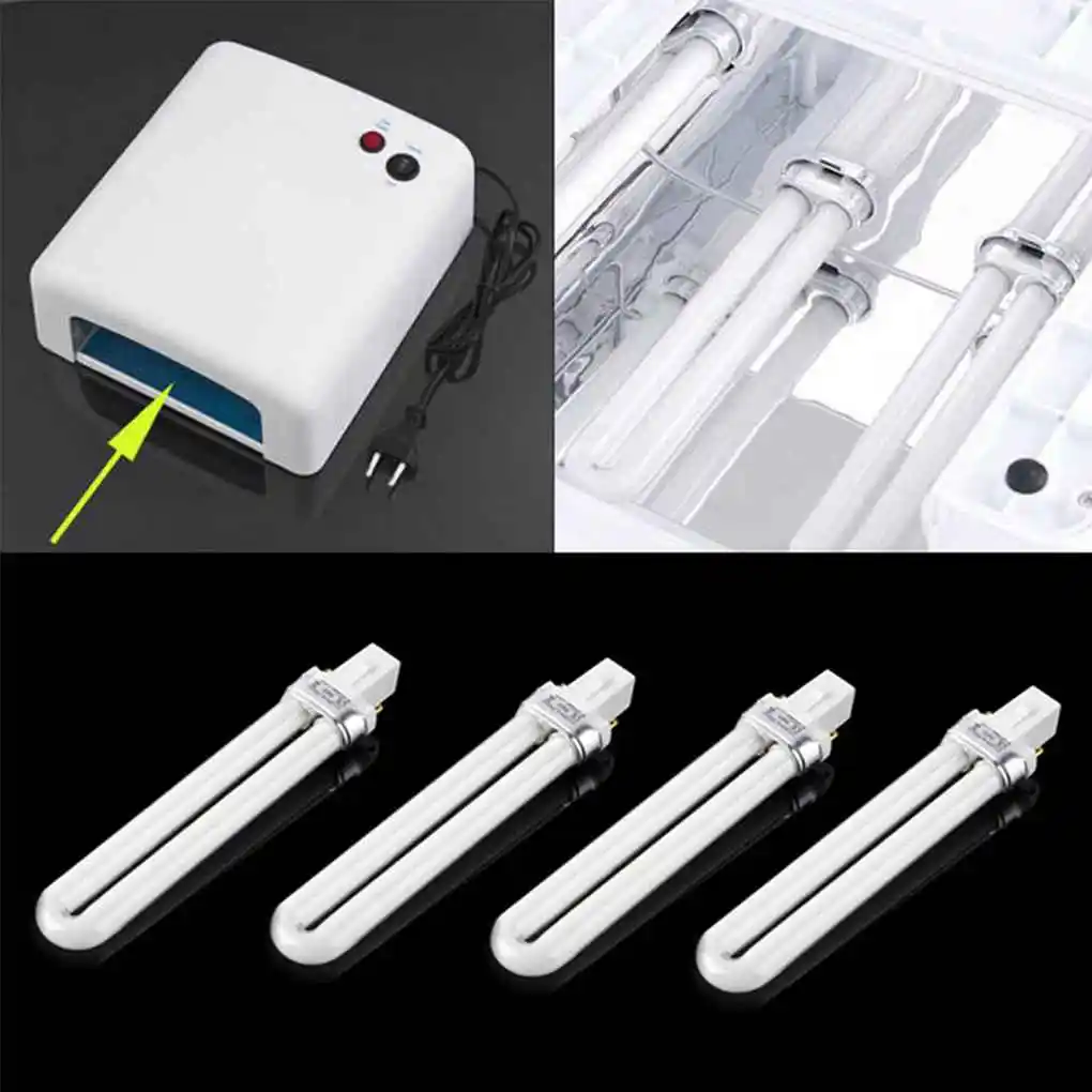 4Pcs 9W Nail Dryer UV Lamps Tube Light Bulbs Dryers Replacement Curing Multifunctional Manicure Pedicure Adult Grip Fingernail
