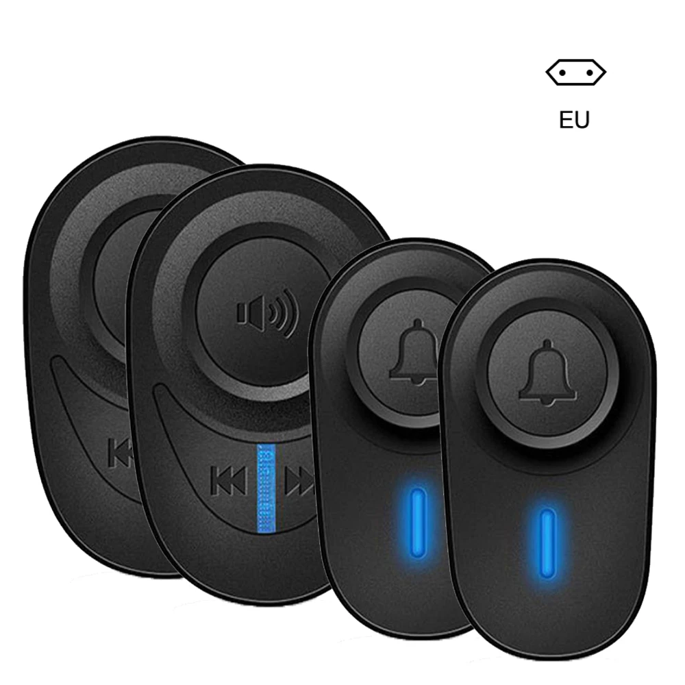 Wireless Doorbell Fullhouse Waterproof Door Bell Kit 1000 Feet Range And 60 Chime 5 Levels Volume And Led Flash For Home Office