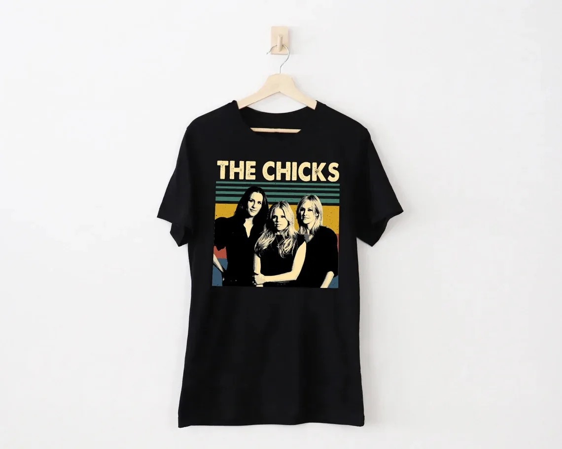 The Chicks Band Country Music Black 100% Cotton Size S-4XL T-Shirt BT002