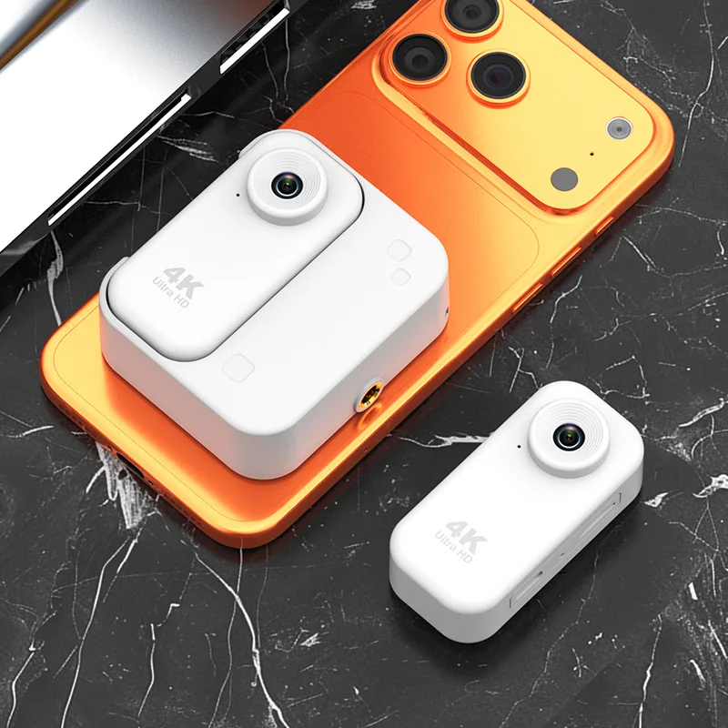 Caméra miniature 4K Ultra-HD, caméra d'action, vlogging, stabilisation d'image, vue à la première pe