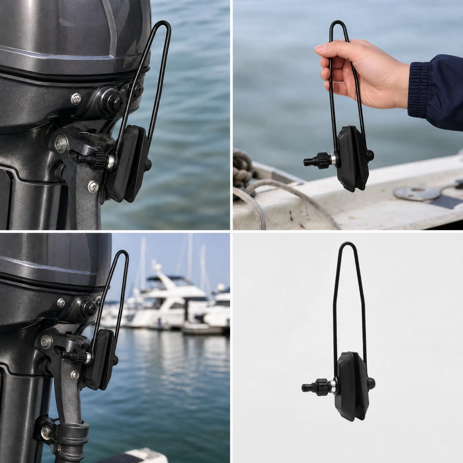 3 Pieces Square Single-Tube Outboard Motor Cleaner Compact Boat Accessory for Marine Mechanics, Post-Use Rinsing