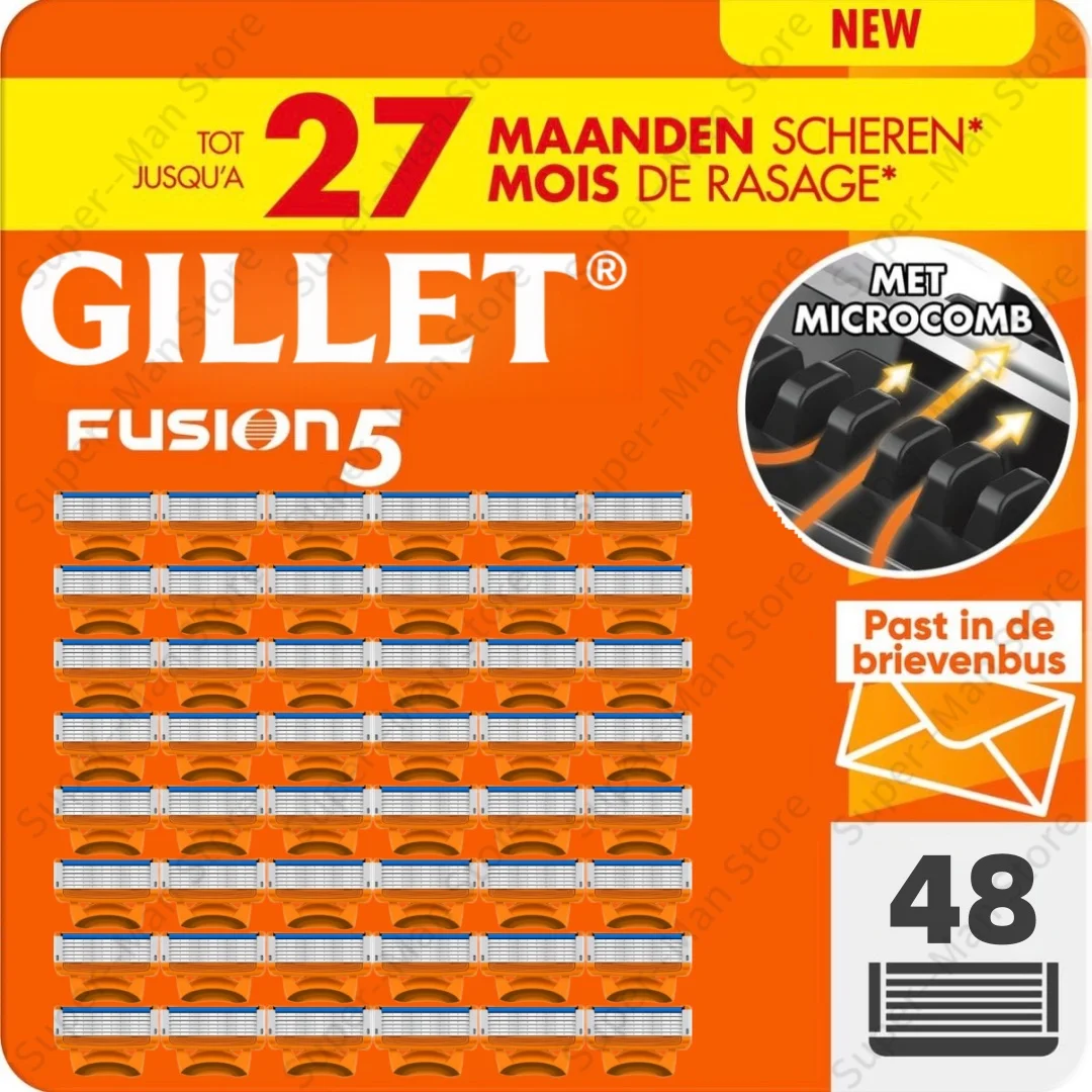 Мужская бритва Fusion Razor 5-слойная Wolf King Power для бритья, триммер для лица и бороды, 5 сменных лезвий