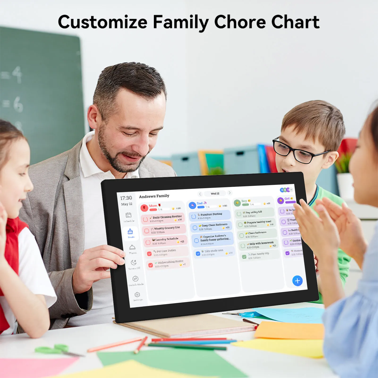 

【Flash Sale】32GB WIFI 15.6-inch 1080P Digital Calendar Planner Chore Chart Full HD Touch Screen Interactive Wall Desk Mount