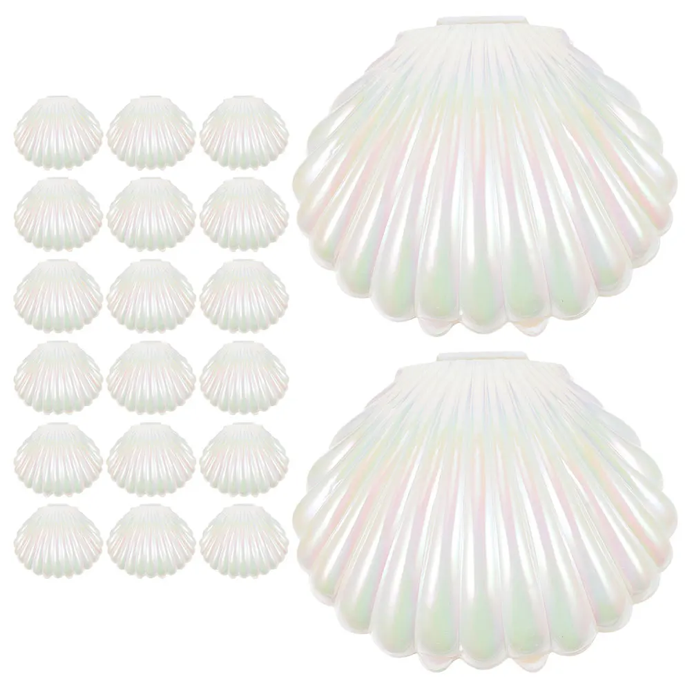 

20Pcs Sea Shells Candy Boxes Plastic Seashell Gift Packaging box Party Favor Containers MakeUp Jewelry Storage box Wedding decor