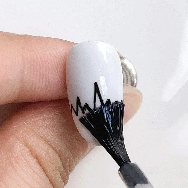 1pcs Nail Art Graffiti Pen Black Color UV Gel Polish Design Dot Painting Detailing Pen Brushes DIY Nail Art Adorn Tools 11 Size