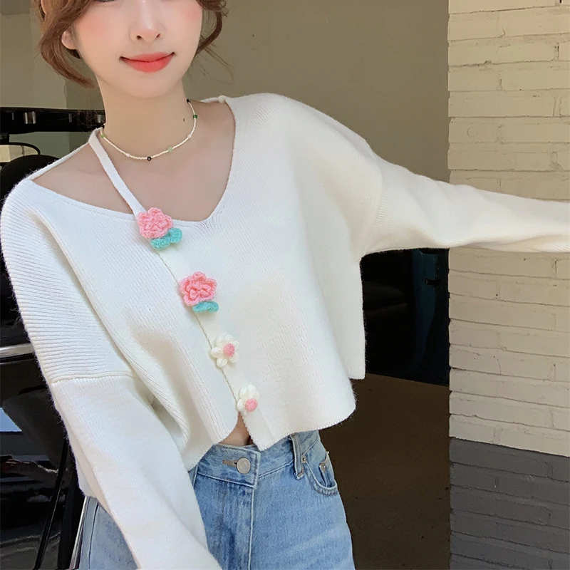 

Women's Knitting Sweater Spring New Style Solid Color Advanced Feeling Super Beautiful Gentle V-neck Long-sleeved Top Pullover