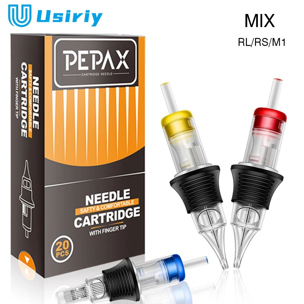 

PEPAX Mixed Tattoo Cartridge Needles RL/RS/M1 0.35mm Sterilized Safety Precise Positioning Tattoo Needles for Tattoo Pen Machine