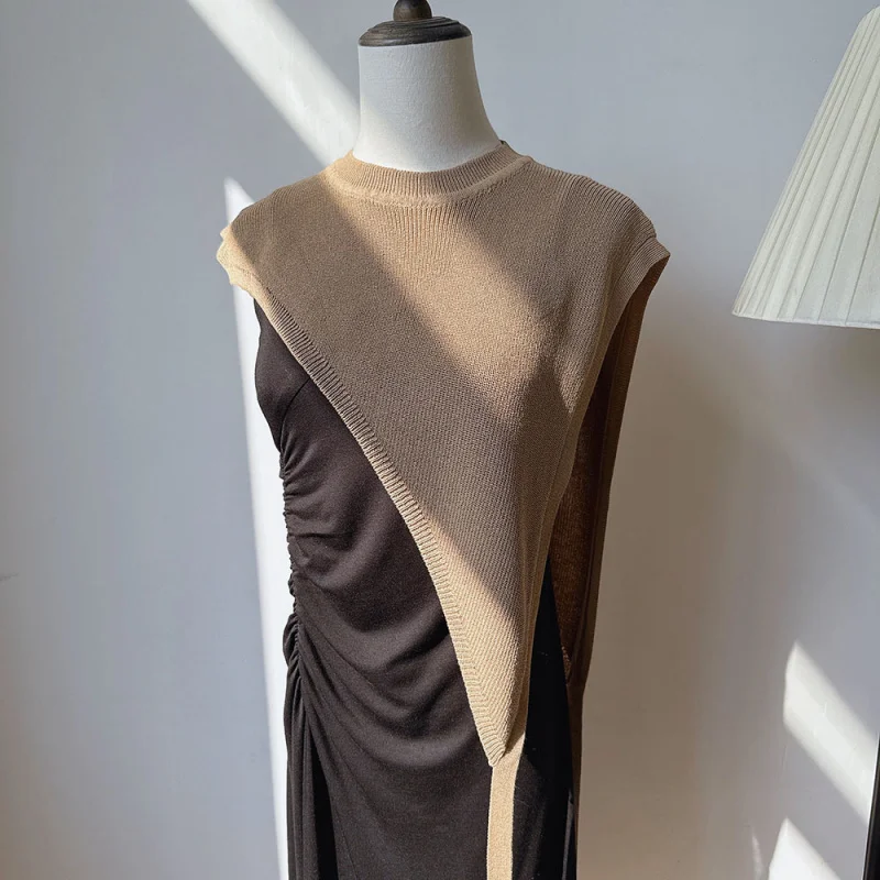 

Slit tieOLCommuting and workplace attire: women's diagonal shawl with linen, breathable, available in stores, same style as