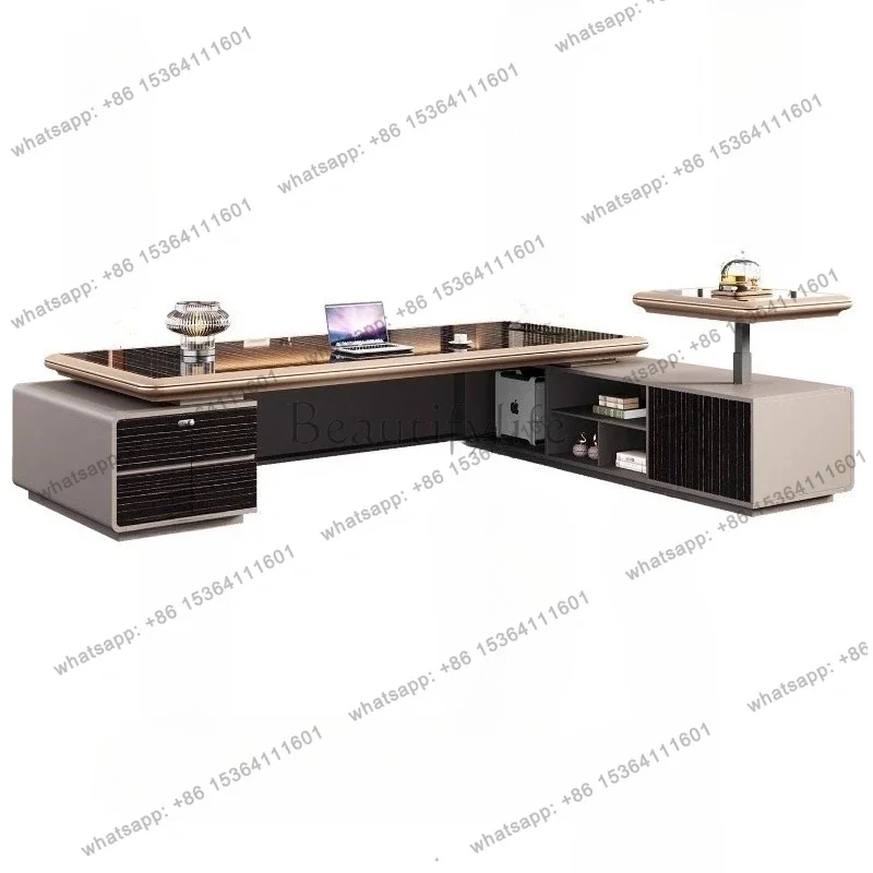 office Table and chair combination simple and modern manager office desk Computer drawer storage mesa para computador furniture