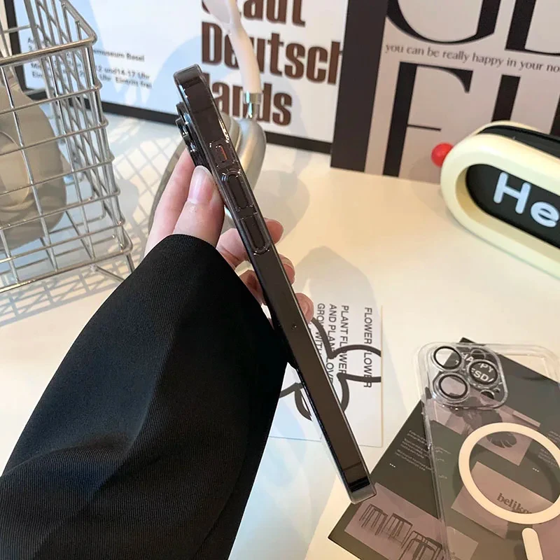 Matte Magnetic For Magsafe Case For iPhone 15 14 13 12 11 Pro Max Plus Wireless Charging Ultra Thin Translucent Hard PC Cover