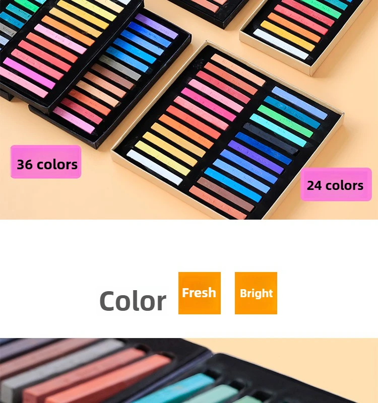 Maries Farbkreide, 24 Farben, 12 Farben, Kreide, 48 Malerei, Rosa, professioneller Pastellstift, Pinselbrett, Zeitungs- und Malzubehör – Detail 4