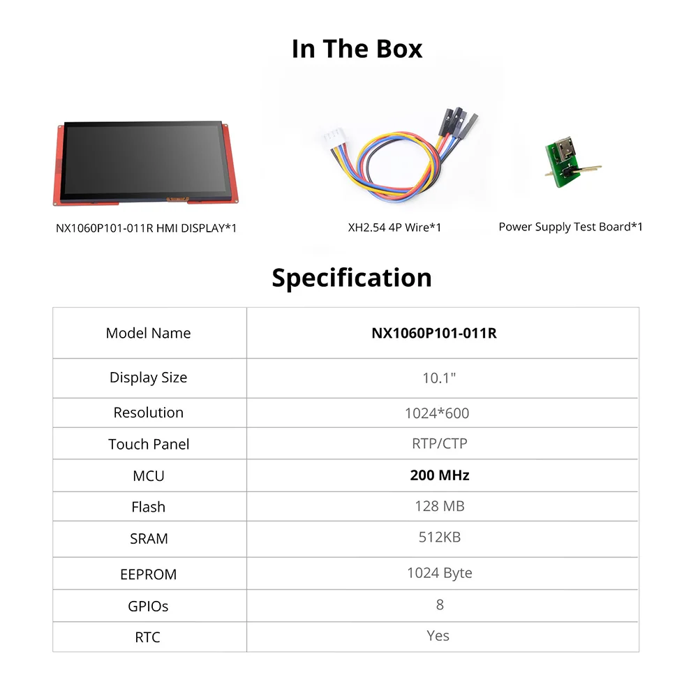 NEXTION 10,1'' Intelligent Series NX1060P101-011R- I Multifunktions-HMI-resistiver Touch-Display-Modul-Bildschirm ohne Gehäuse – Detail 13