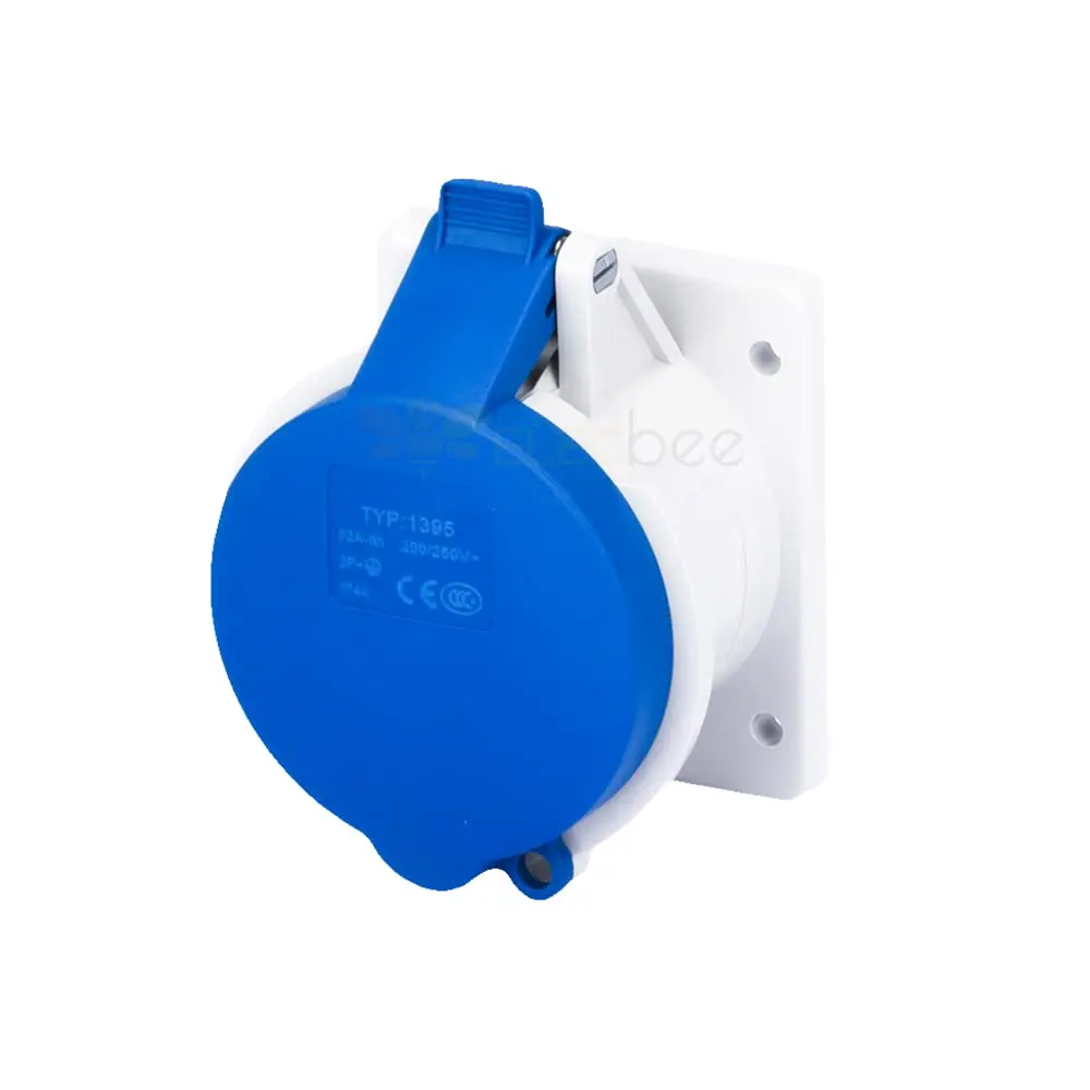 IEC60309 Waterproof Industrial CEE Connector Socket 3Pin 32A 230V 2P+E IP44