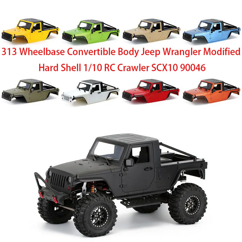 313 Wheelbase Convertible Car Shell Jeep Wrangler Modified Hard Shell 1/10 RC Climbing Car SCX10 90046
