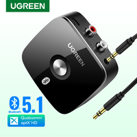 UGREEN Bluetooth RCA Receiver 5.1 aptX HD 3.5mm Jack Aux Wireless Adapter Music for TV Car 2RCA Bluetooth Audio Receiver aptX