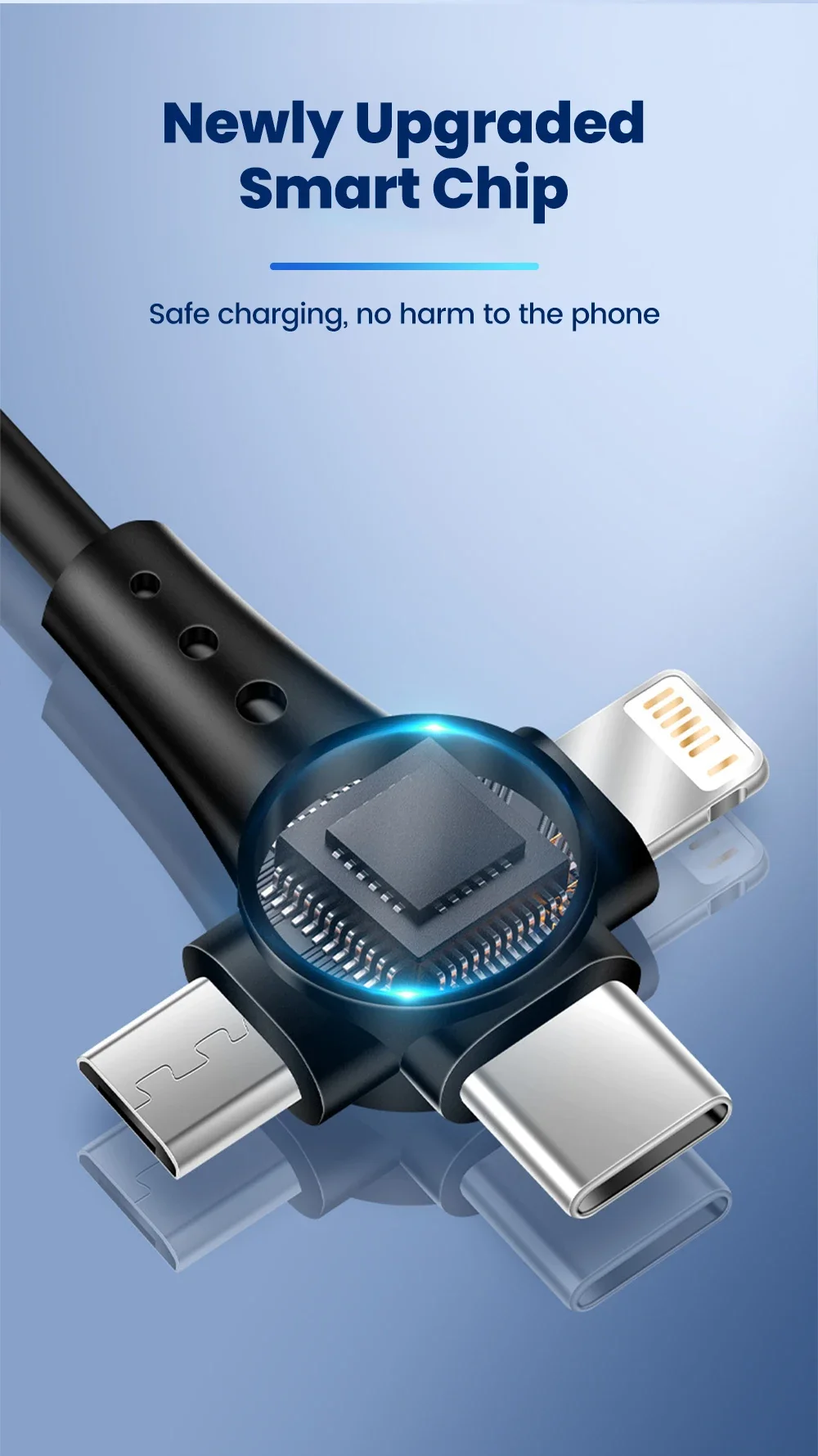 120W 3-in-1 Mobile phone fast charging data cable For iPhone Huawei Xiaomi Super fast charging spring retractable data cable