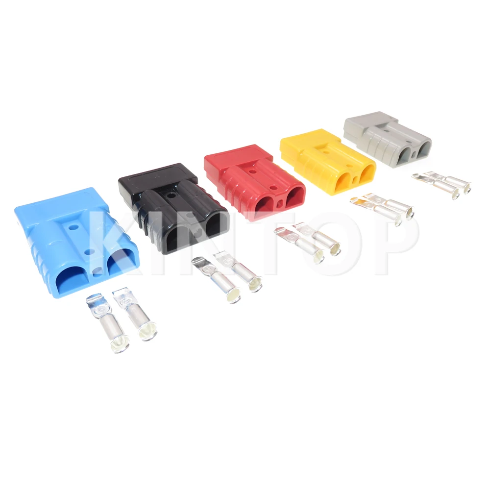 1 Set 600V 50A Double Pole with Copper Contact Power Battery Quick Connector Kit Disconnect Winch Trailer Connector Starter