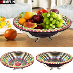 HOMFUN DIY Diamond Painting Dinner Plate, Mandala Fruit Plate, Home Dining Table Kitchen Decorative Plate Kitchenware Embroidery