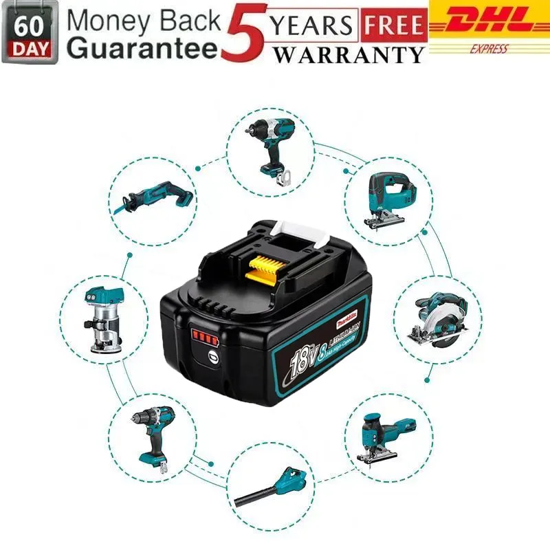 

NEW Genuine for Makita 18V Battery 6Ah BL1850B Li-ion Replacement Battery BL1850 BL1860B BL1860 BL1840B BL1830B BL1830 LXT-400