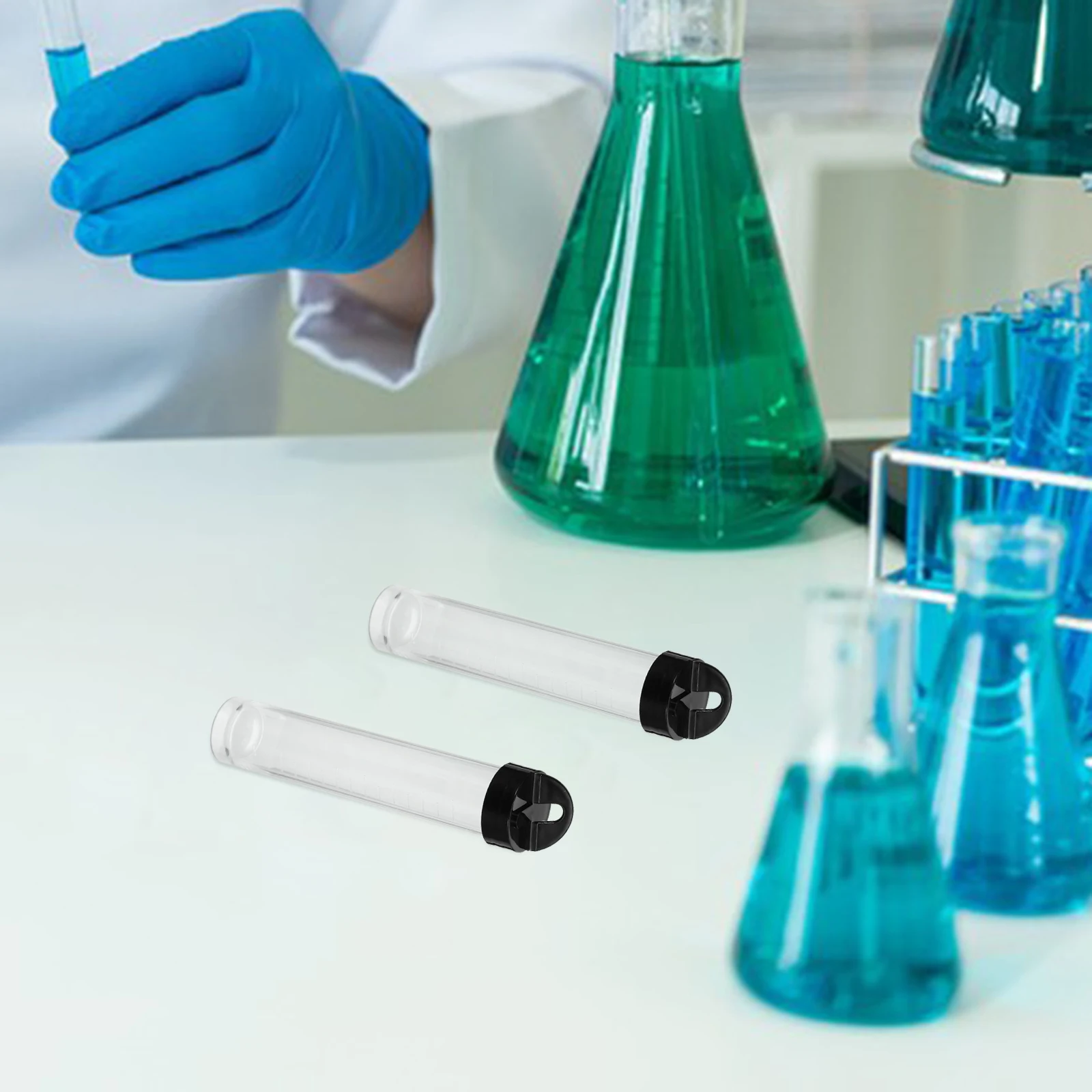 

12Pcs Leak Proof Plastic Test Tube With Cap 10ml Small Vial Container For Laboratory Home Liquid Powder Sampling Storage