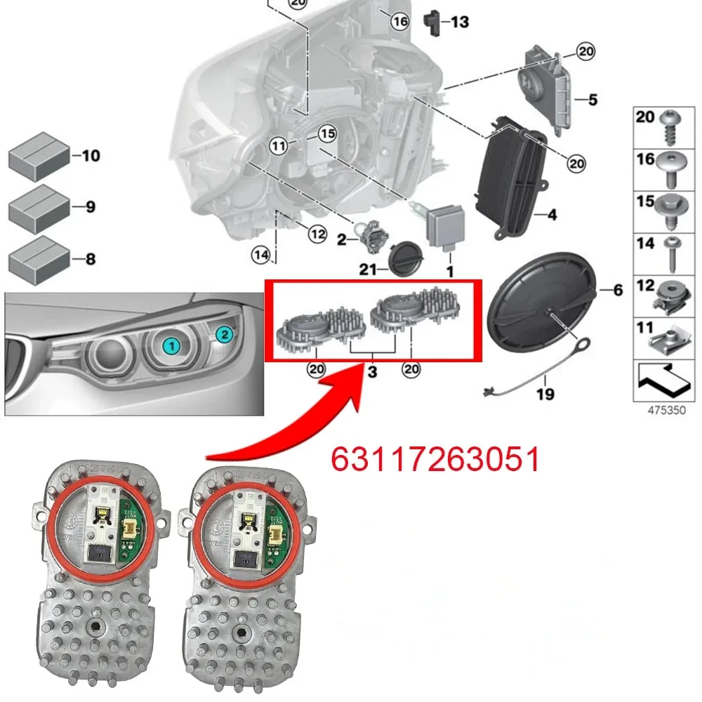 for BMW X5 X6 X3 CSL Yellow DRL Module  LED F25 F15 F16 E70LCI Xenon Headlights daytime running lights Red Blue