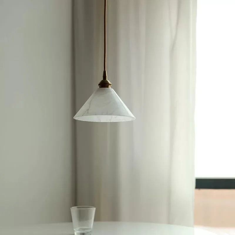 Modern Light Luxury Art Pendant Light Marble Hanging Lamp Bedroom Bedside Dining Bar Kitchen Background Wall Decor Lighting