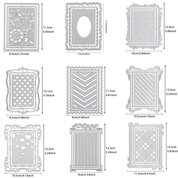 2025 New Arrival Square Frame Background Metal Cutting Dies for Scrapbooking Card Making Craft Knife Mould Blade Punch Stencils