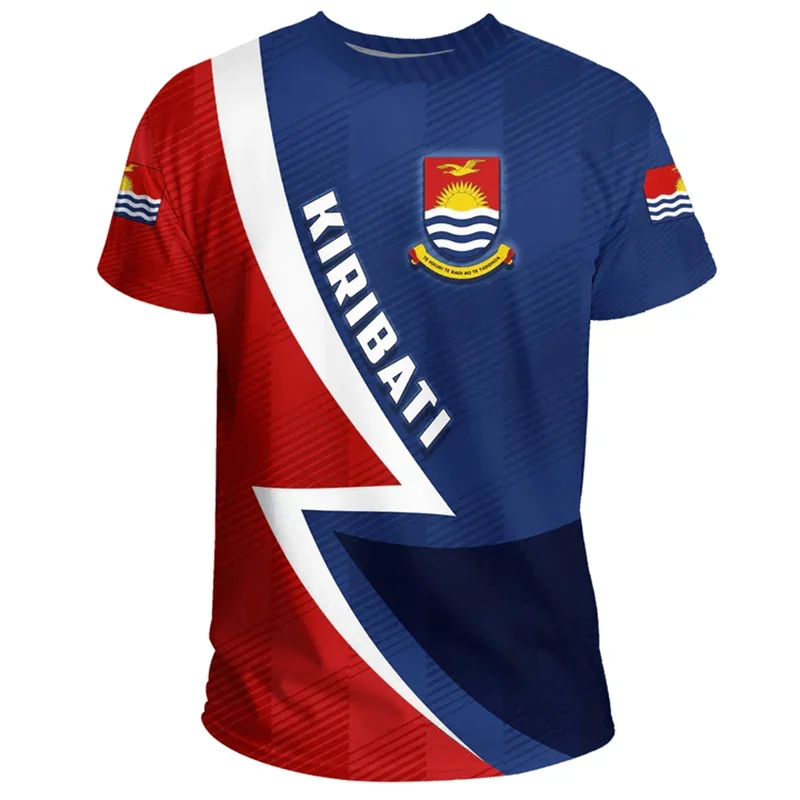 

Kiribati Flag Map Graphic T Shirts National Emblem T Shirt For Men Clothes Polynesia Unisex Tshirt Casual Man Tee Women Tops