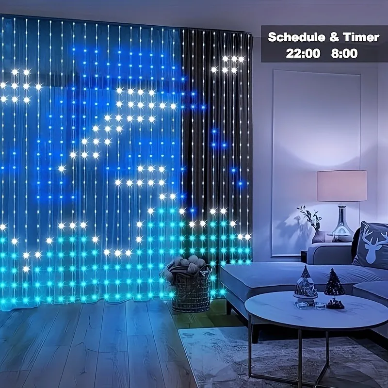 MIMIRGB Smart Curtain Lights 400LEDs Music Dynamic DIY Text Graffiti Displays String Lights Halloween Christmas Lighting Decor