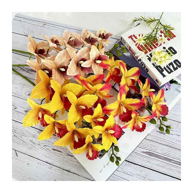 MJ Single 9 Head KaTe Phalaenopsis Artificial 9 Head Butterfly orchid Office Decoration  New Products Versatile Cost-effective