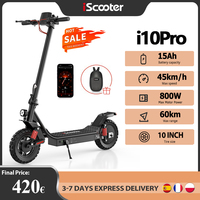 iscooter i10pro Electric Scooter 10 Inch Tire 800W 48V 15Ah Foldable eScooter Max speed 45km/h Range 60KM Kick Scooter With App