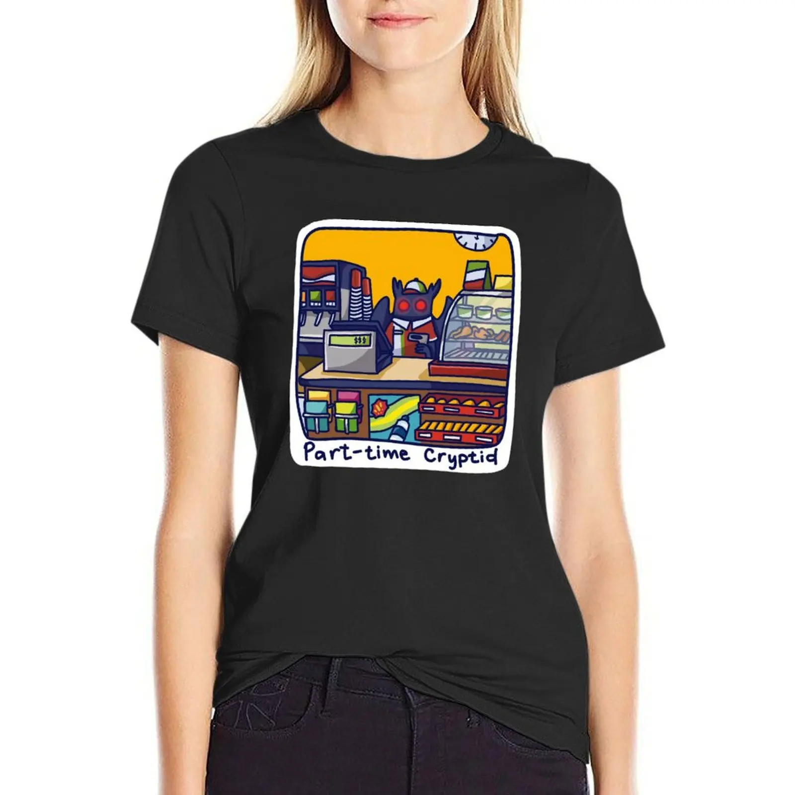 Part-TIme Cryptid Mothman Konbini T-Shirt plus size tops blanks shirts graphic tees customs Women t-shirts