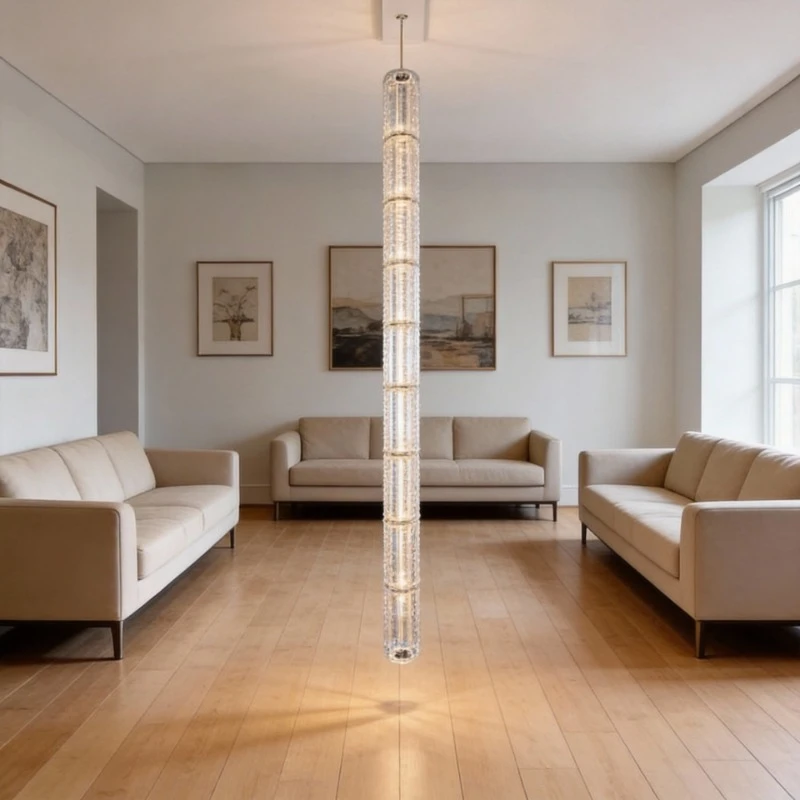 

SANDYHA Modern Glass Long Pendant Lamps Italian Design Minimalist LED Light Fixture for Kitchen Island Bar Dining Table Stylish