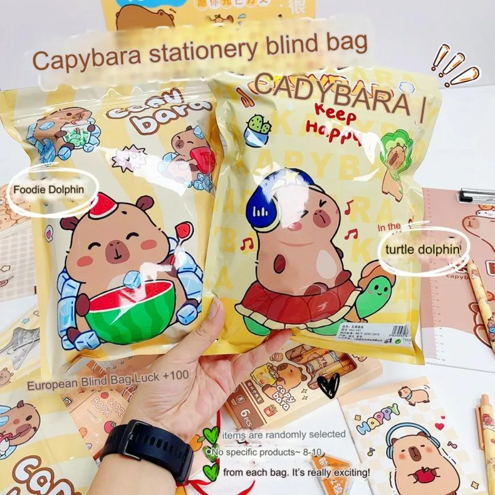 Creative Capybara Stationery Set Cartoon Pencil Stationery Blind Bag Birthday Gift Student Prize Capybara Gift Pack