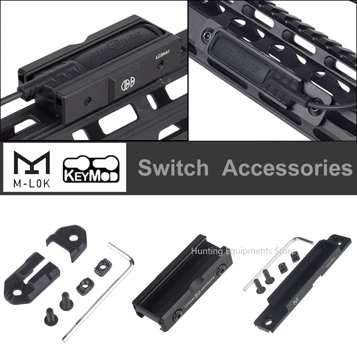

Surefire M600 M300 M-lok Keymod Remote Tape Pressure Pad Switch 20mm Rail Mount Plates Accessories Scout Light Flashlight 3Type