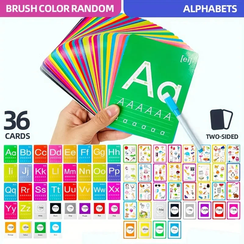 36 Cards Children Reading and Writing Number Cognition Flashcard Maths Learning Cards Baby Montessori Kids Early Educational Toy